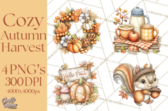 Cozy Autumn Harvest Animals and Props, Fall Clipart, PNG Product Image 1