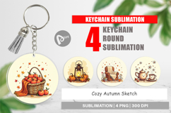Cozy Autumn Sketch Keychain Product Image 1