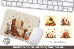 Cozy Autumn Sketch Mouse Pad Product Image 1