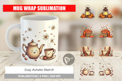 Cozy Autumn Sketch Mug Wrap Product Image 1