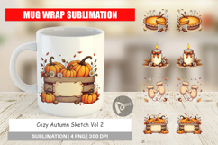 Cozy Autumn Sketch Mug Wrap Product Image 1