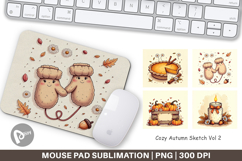 Cozy Autumn Sketch Mouse Pad Product Image 1