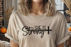 She Is Strong PNG, Christian Cross PNG Design Product Image 2
