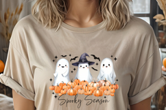 Spooky Season Ghosts with Pumpkins PNG, Halloween clip art Product Image 4