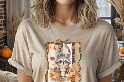 Pumpkin Spice and Cozy Vibes Raccoon PNG, Cute Autumn Animal Product Image 5