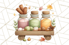 Cozy Fall Baking Clipart PNG, Pumpkin Pie Apple Bread Png Product Image 2