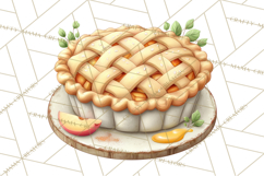 Cozy Fall Baking Clipart PNG, Pumpkin Pie Apple Bread Png Product Image 3