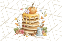 Cozy Fall Baking Clipart PNG, Pumpkin Pie Apple Bread Png Product Image 4
