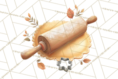 Cozy Fall Baking Clipart PNG, Pumpkin Pie Apple Bread Png Product Image 2