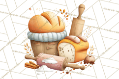 Cozy Fall Baking Clipart PNG, Pumpkin Pie Apple Bread Png Product Image 4