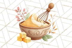 Cozy Fall Baking Clipart PNG, Pumpkin Pie Apple Bread Png Product Image 3