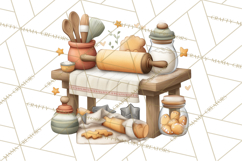 Cozy Fall Baking Clipart PNG, Pumpkin Pie Apple Bread Png Product Image 2