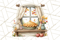 Cozy Fall Baking Clipart PNG, Pumpkin Pie Apple Bread Png Product Image 4