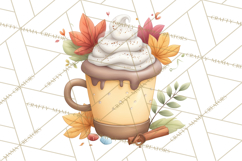 Cozy Fall Baking Clipart PNG, Pumpkin Pie Apple Bread Png Product Image 5