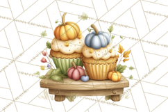 Cozy Fall Baking Clipart PNG, Pumpkin Pie Apple Bread Png Product Image 3