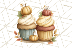 Cozy Fall Baking Clipart PNG, Pumpkin Pie Apple Bread Png Product Image 5