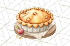Cozy Fall Baking Clipart PNG, Pumpkin Pie Apple Bread Png Product Image 3