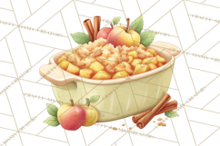 Cozy Fall Baking Clipart PNG, Pumpkin Pie Apple Bread Png Product Image 5