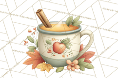 Cozy Fall Baking Clipart PNG, Pumpkin Pie Apple Bread Png Product Image 2