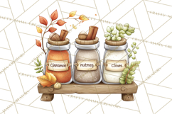 Cozy Fall Baking Clipart PNG, Pumpkin Pie Apple Bread Png Product Image 4
