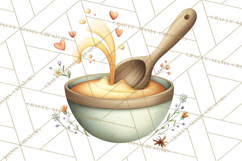 Cozy Fall Baking Clipart PNG, Pumpkin Pie Apple Bread Png Product Image 5