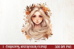 Cozy Boho Christmas Sublimation Clipart, Christmas PNG Product Image 1