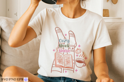 Cozy Book Babe Cute Book Lover Reading Quote Cozy Autumn PNG Product Image 2