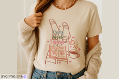Cozy Book Babe Cute Book Lover Reading Quote Cozy Autumn PNG Product Image 4