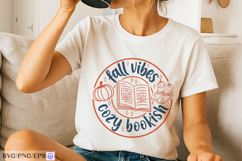 Cozy Bookish Fall Vibes Autumn Reading Aesthetic Quote SVG Product Image 2