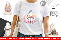 Cozy Bookworm Mom Ghost Sublimation Product Image 1