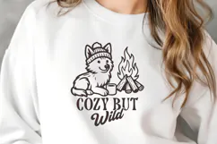 Cozy But Wild Wolf SVG PNG Cute Dog Camping Campfire Clipart Product Image 3