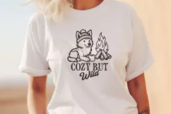 Cozy But Wild Wolf SVG PNG Cute Dog Camping Campfire Clipart Product Image 2