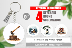 Cozy Cabin Winter Forest Keychain Product Image 1