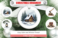 Cozy Cabin Winter Forest Ornament Product Image 1