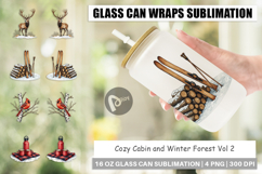 Cozy Cabin Winter Forest Glass Can Product Image 1