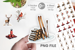 Cozy Cabin Winter Forest Sticker Product Image 1