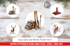 Cozy Cabin Winter Forest Wind Spinner Product Image 1