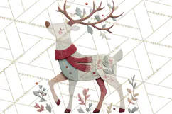 Cozy Cabin Christmas PNG, Cut-Paper Collage Holiday Clipart Product Image 2