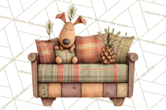 Cozy Cabin Christmas PNG, Cut-Paper Collage Holiday Clipart Product Image 3