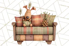 Cozy Cabin Christmas PNG, Cut-Paper Collage Holiday Clipart Product Image 3