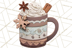 Cozy Cabin Christmas PNG, Cut-Paper Collage Holiday Clipart Product Image 5