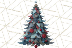 Cozy Cabin Christmas PNG, Cut-Paper Collage Holiday Clipart Product Image 2