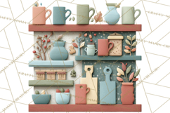 Cozy Cabin Christmas PNG, Cut-Paper Collage Holiday Clipart Product Image 2