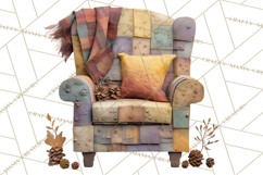 Cozy Cabin Christmas PNG, Cut-Paper Collage Holiday Clipart Product Image 3