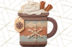 Cozy Cabin Christmas PNG, Cut-Paper Collage Holiday Clipart Product Image 5