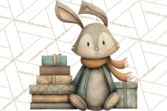 Cozy Cabin Christmas PNG, Cut-Paper Collage Holiday Clipart Product Image 4