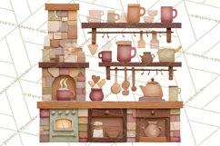 Cozy Cabin Christmas PNG, Cut-Paper Collage Holiday Clipart Product Image 5