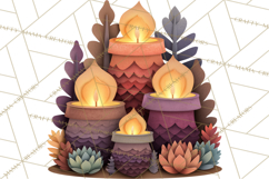 Cozy Cabin Christmas PNG, Cut-Paper Collage Holiday Clipart Product Image 5