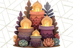 Cozy Cabin Christmas PNG, Cut-Paper Collage Holiday Clipart Product Image 5