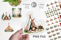 Camping Cozy Animals Sticker Product Image 1